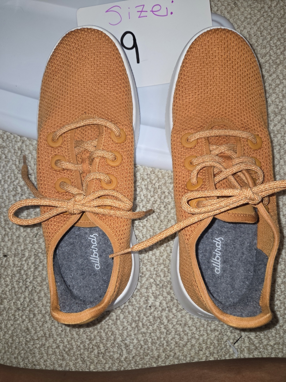 Allbirds Women's Tree Runner Sneakers - Orange/Honey Rust - Size 9.